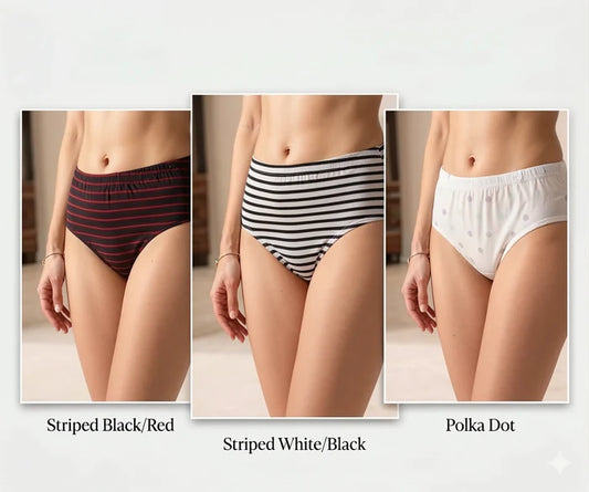 Women's Single Jersey Cotton Brief Panties  Pack of 3