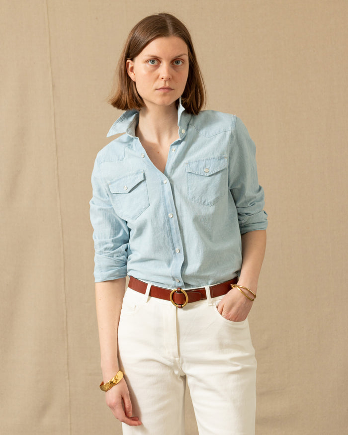 Women's Western Shirt in Chambray