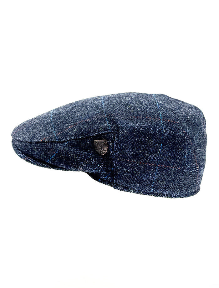 Wool Box Check Flat Cap #color_blue