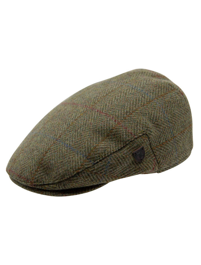 Wool Box Check Flat Cap #color_kiwi-herringbone
