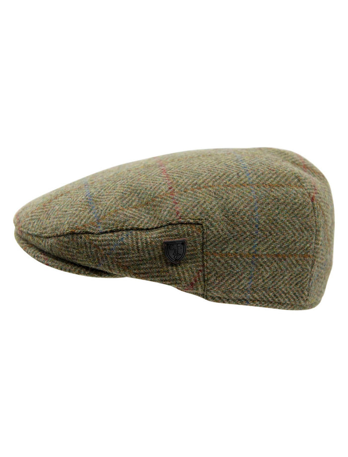 Wool Box Check Flat Cap #color_kiwi-herringbone