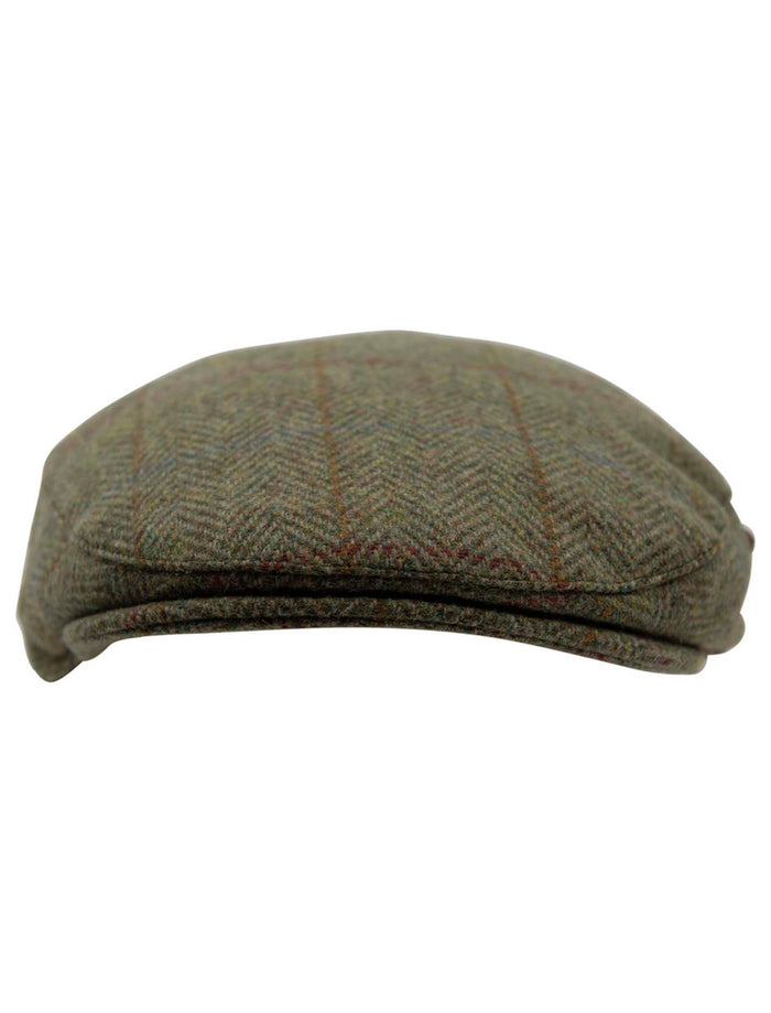 Wool Box Check Flat Cap #color_kiwi-herringbone