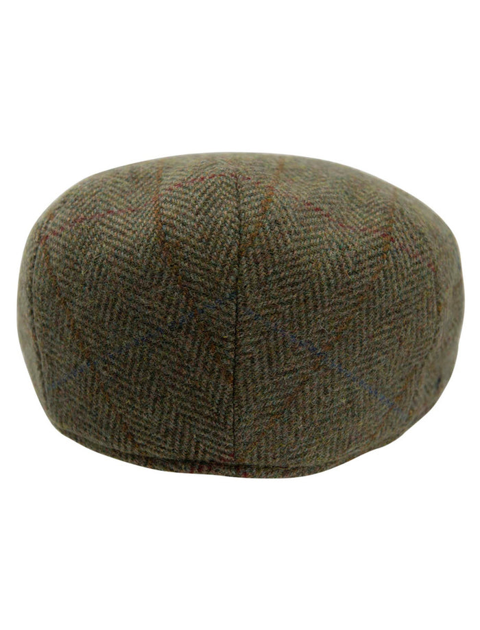 Wool Box Check Flat Cap #color_kiwi-herringbone