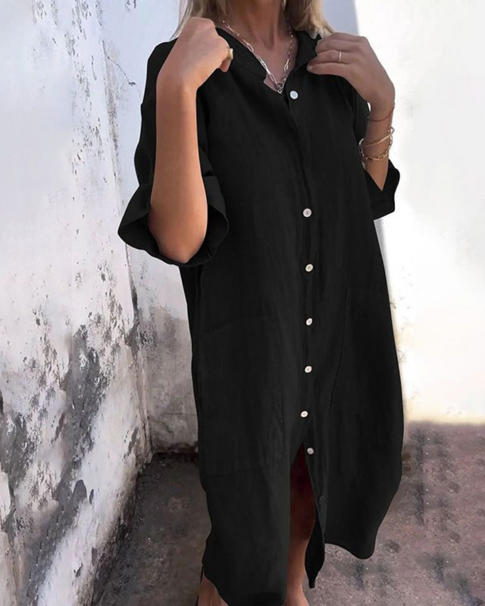 Yasmina - Robe Chemise Décontractée Style Ibiza