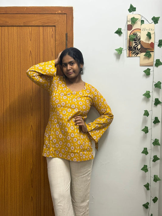 Yellow short top