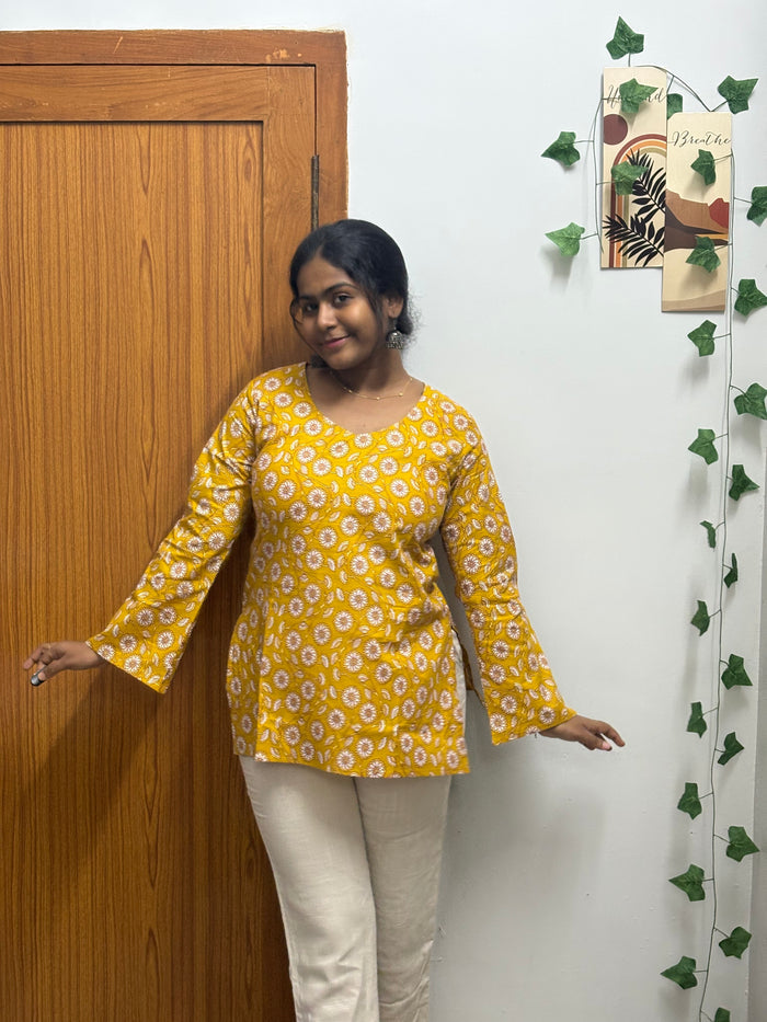 Yellow short top