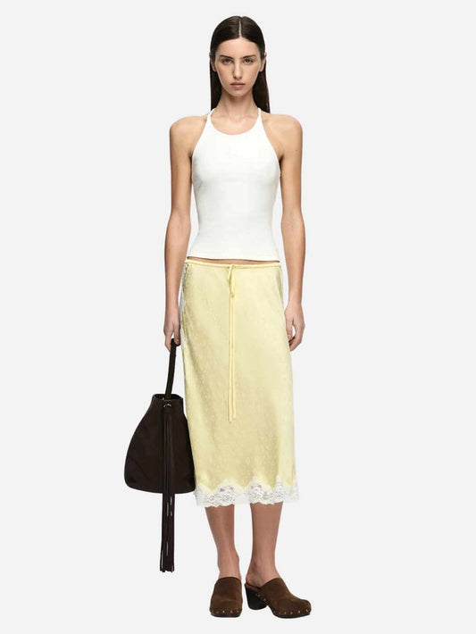 Zana Midi Skirt - Lemon Cream/Ivory