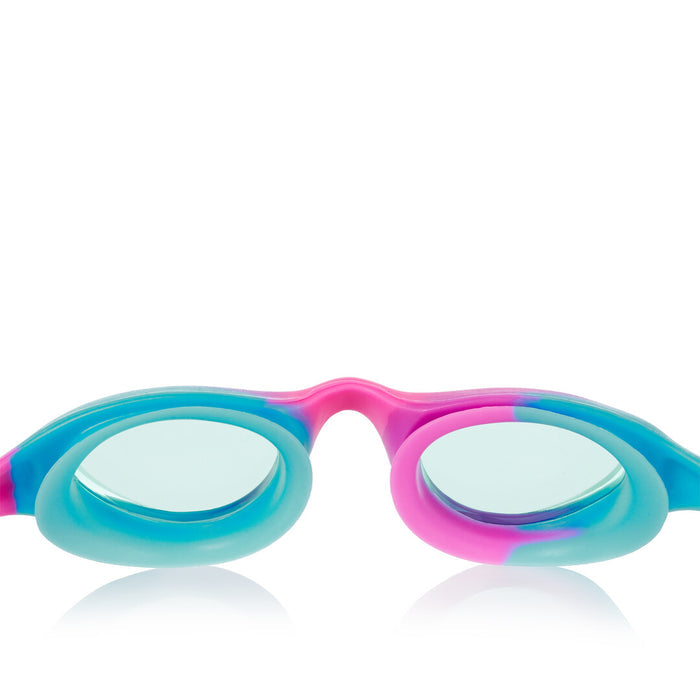 Zoggs Super Seal Junior Goggles in pink and blue with tinted lenses, designed for young swimmers.