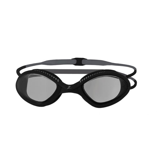 Black Zoggs Tiger goggles for small fit, featuring a sleek design and comfortable fit for swimming.